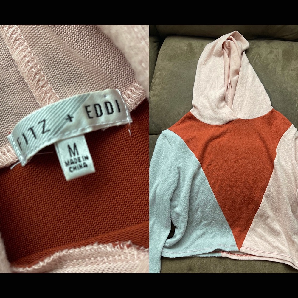 cropped colorblock sweatshirt